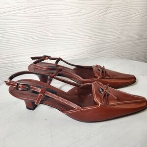 Vaneli Slingback Kitten Heel Brown Size 8N